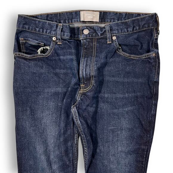 Everlane Straight Leg Jeans Dark Wash Organic Cotton Denim Womens 34x28 - Picture 4 of 9